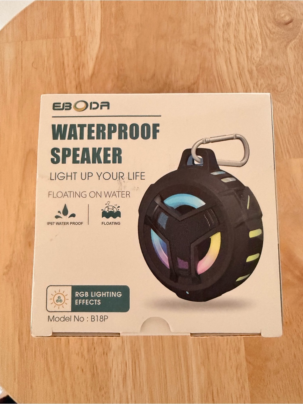 Waterproof Portable Speaker with RGB Lighting - Black